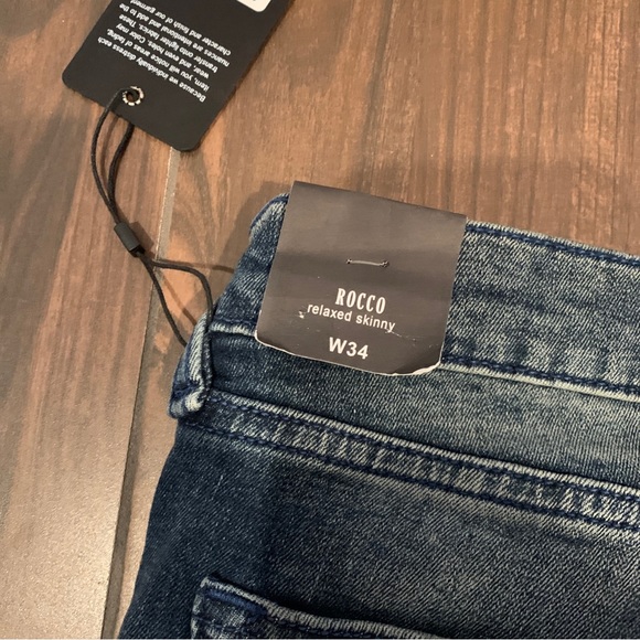 True Religion Jeans Rocco Moto Skinny Relaxed Blue Men’s 34 NWT $219 - Picture 7 of 9